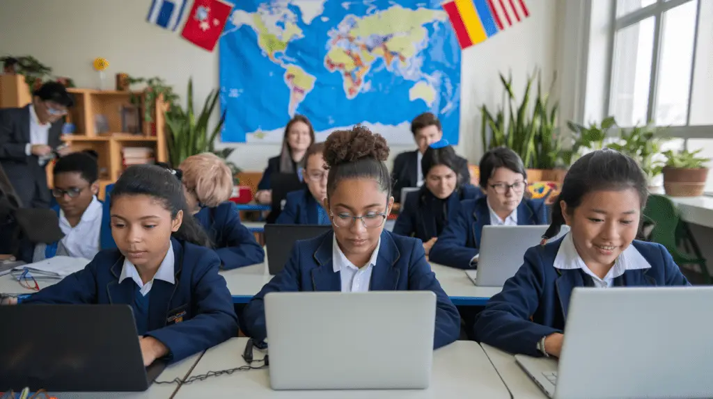 Collaborate online international learning k12 students