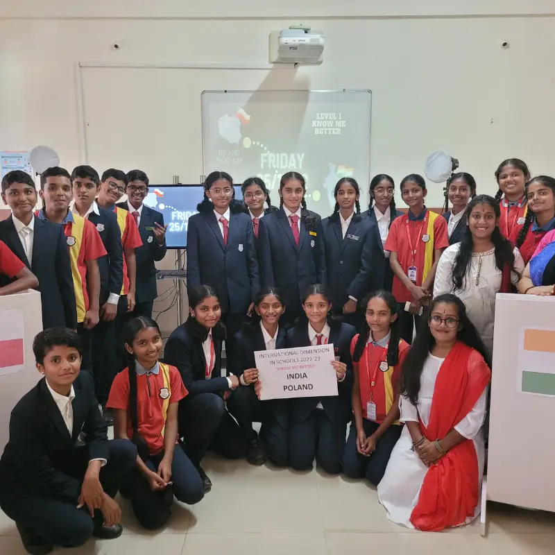 Students using laptops for global classroom connection