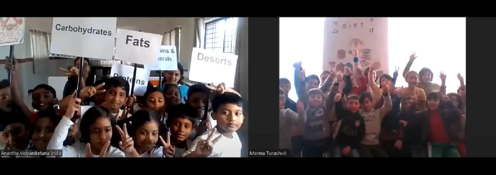 Students from India and Georgia in virtual exchange