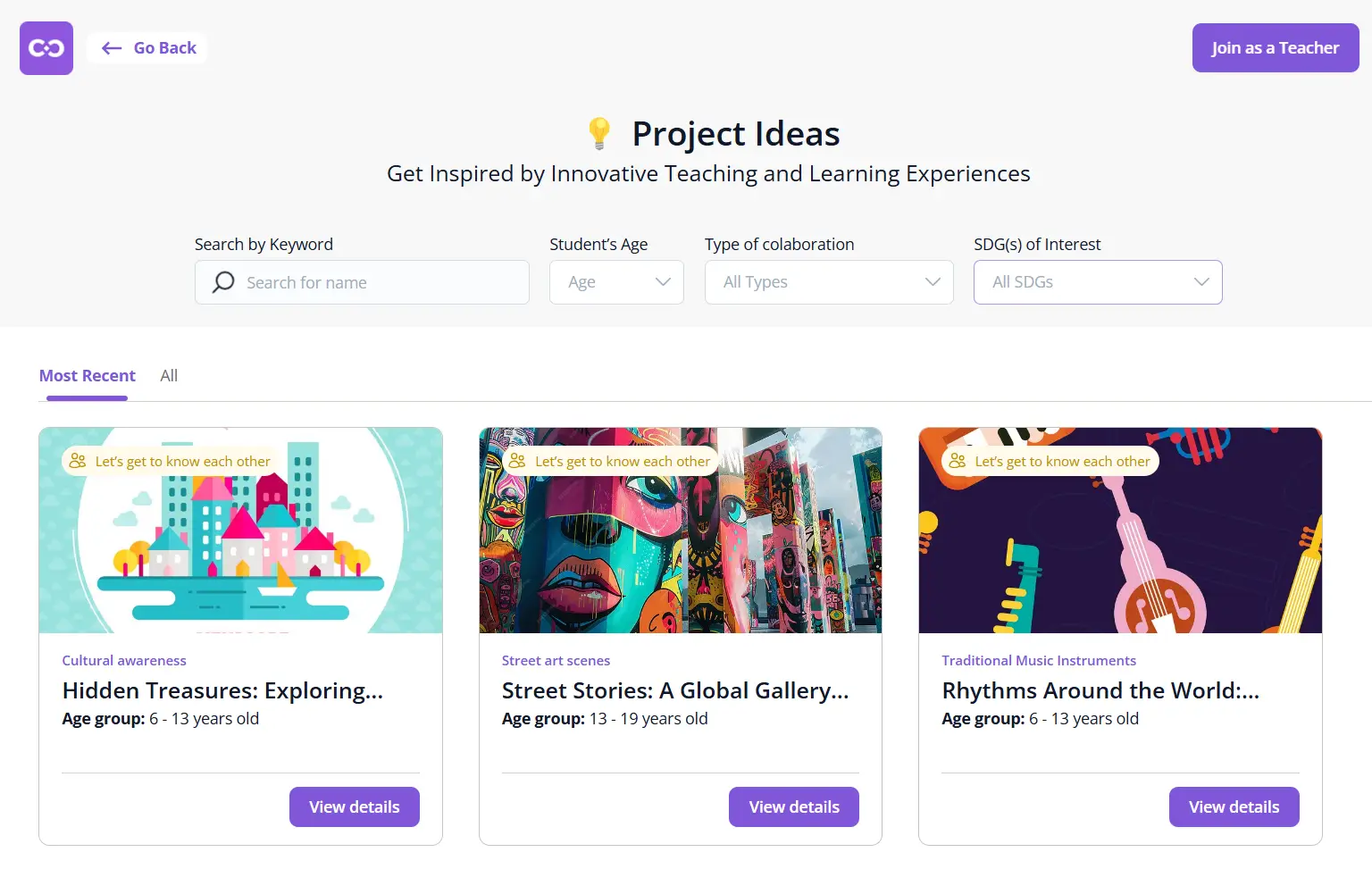 project ideas on the platform