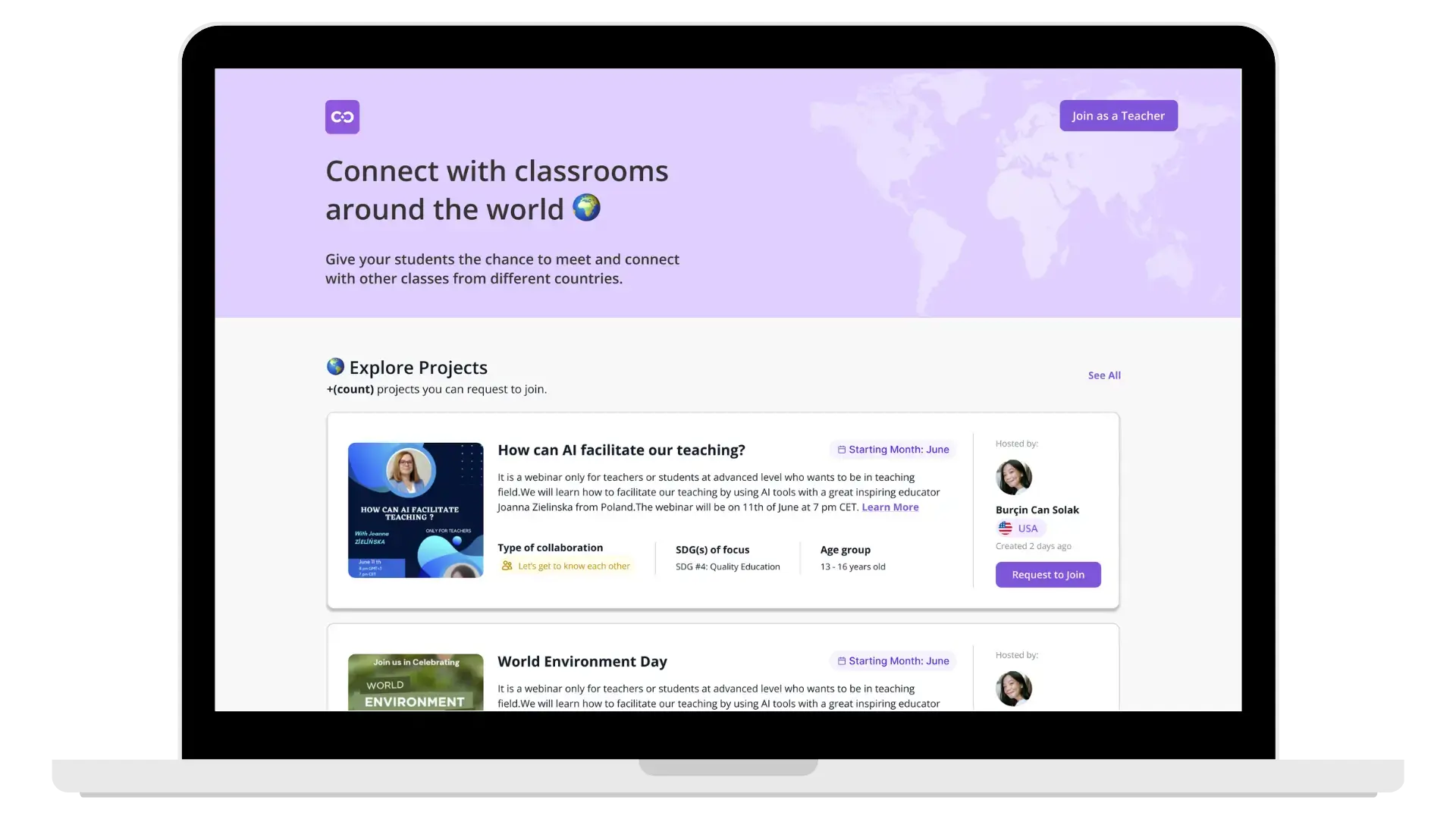 Class2Class platform interface screenshot
