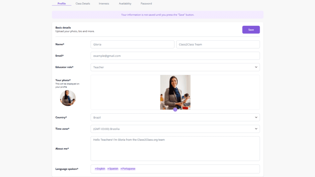 How to Create an Effective Profile on Class2Class.org