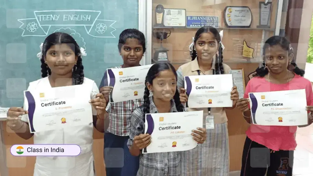 Students recieving certificates