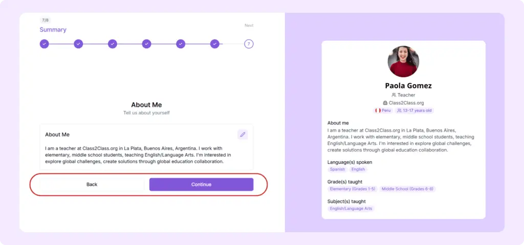 Complete your profile